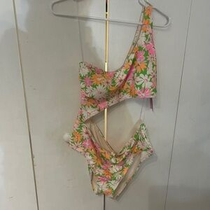 Ninety-Nine One-Shoulder Floral Swimsuit NWT